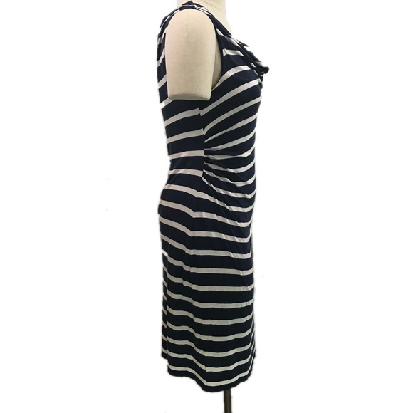 Loft Knit Dress Medium Nautical stripes Blue White - Picture 4 of 13